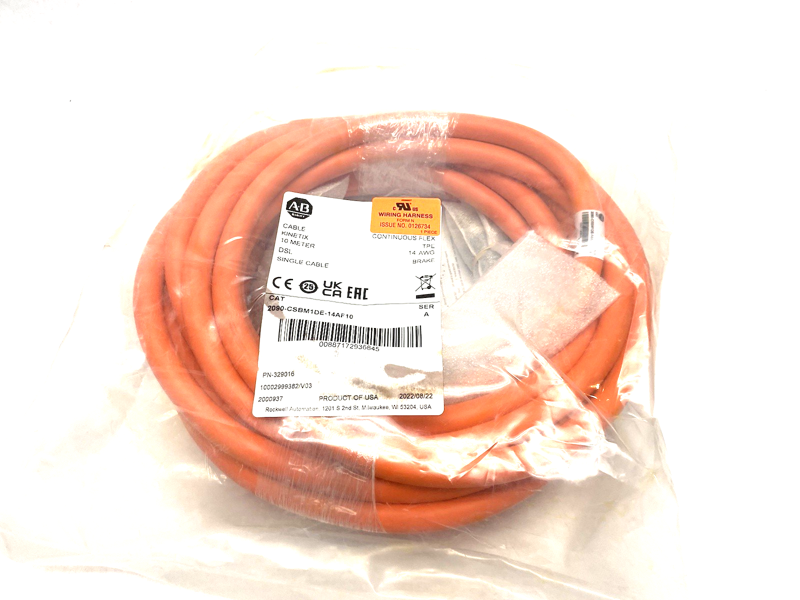 2090-CSBM1DE-14AF10 | Allen Bradley Ser. A Kinetx Single Cable, DSL 10m Cont. Flex - New - Maverick Industrial Sales
