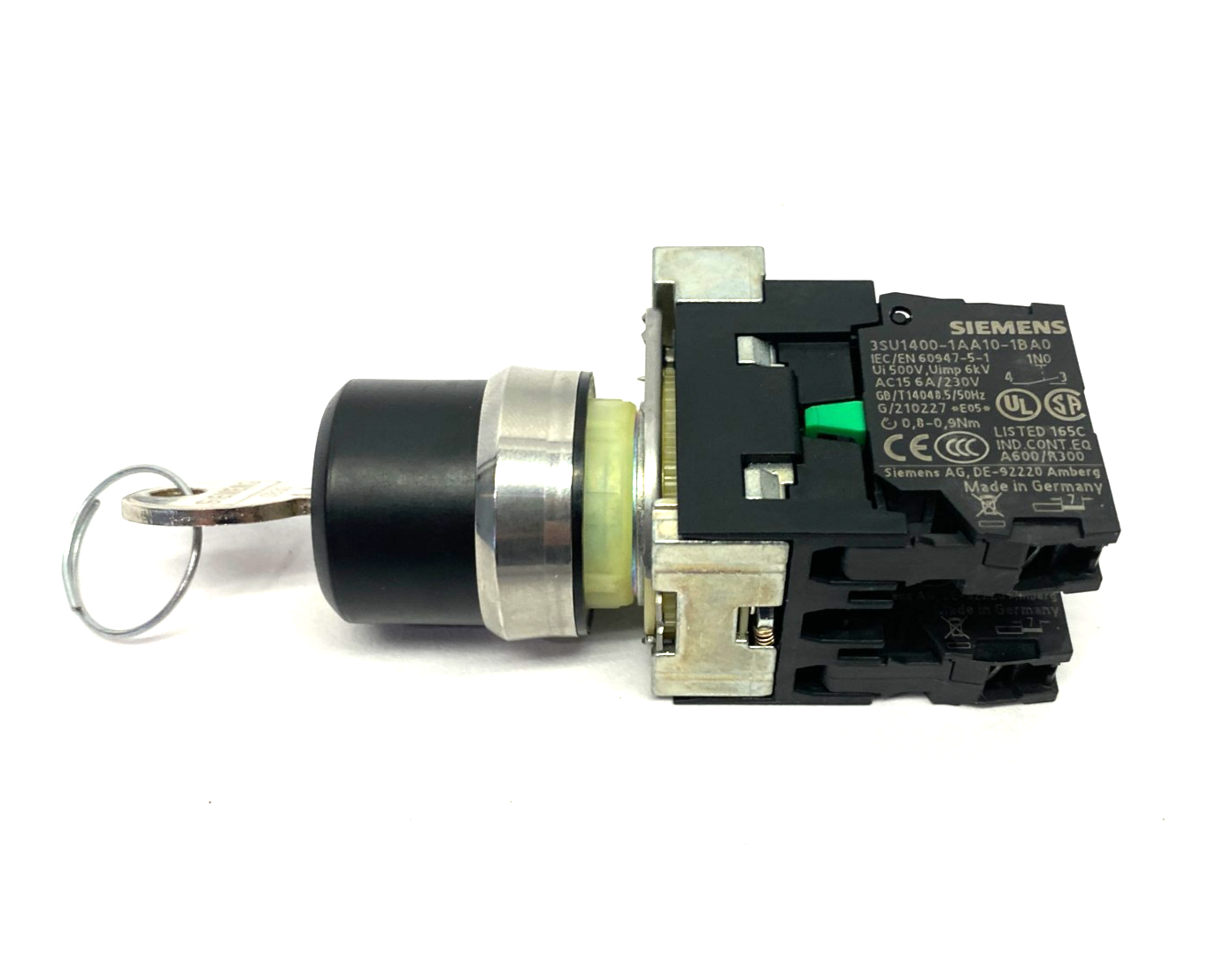3SU1050-4BF01-0AA0 | Siemens RONIS Key-Operated Switch 22mm Round w/ 2x NO Contact - Used - Maverick Industrial Sales