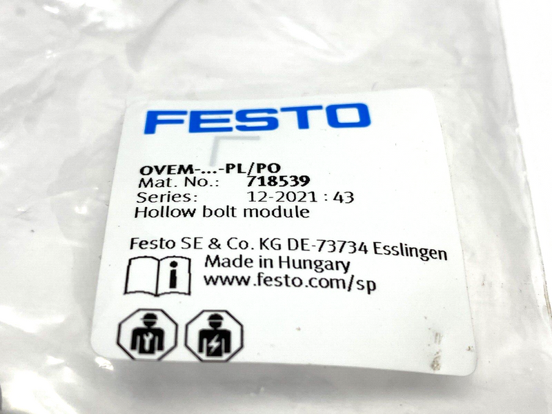 Festo 718539 Hollow Bolt Module - Maverick Industrial Sales