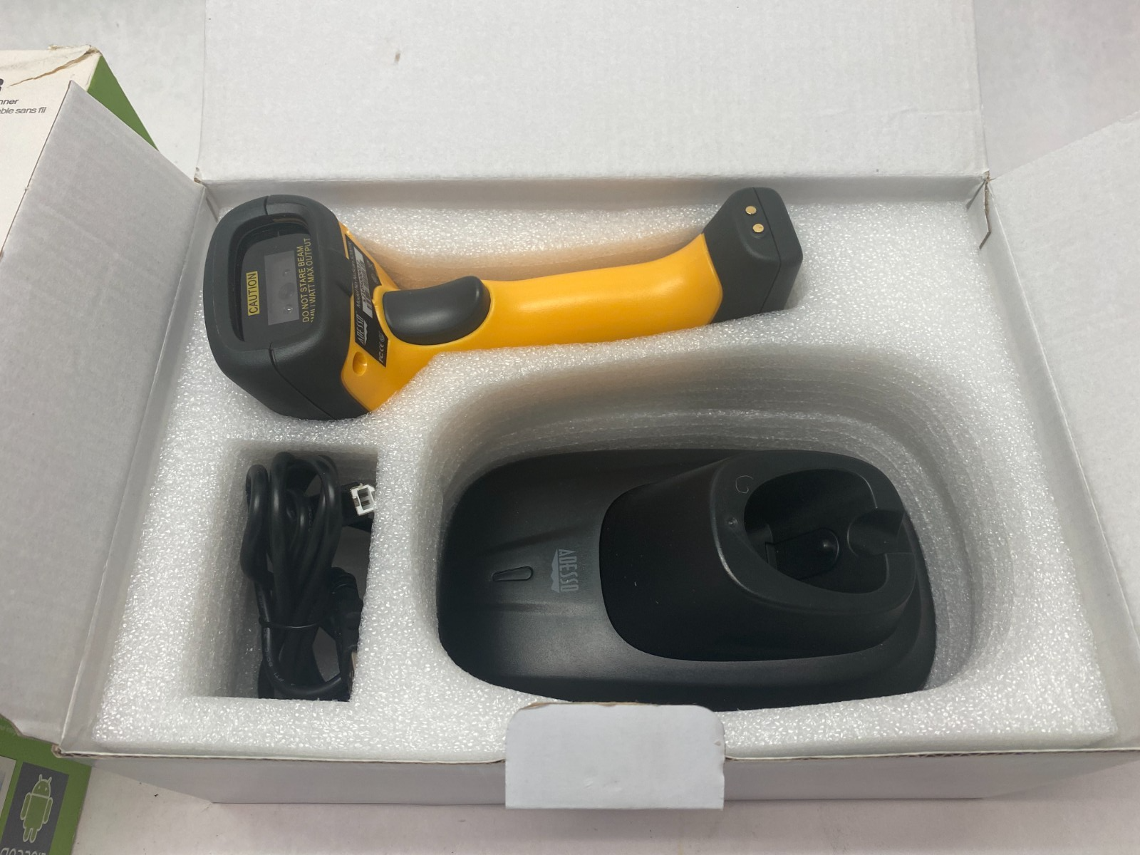 Adesso NuScan 5200TR Wireless Antimicrobial/Waterproof 2D Barcode Scanner 2.4GHz - Maverick Industrial Sales