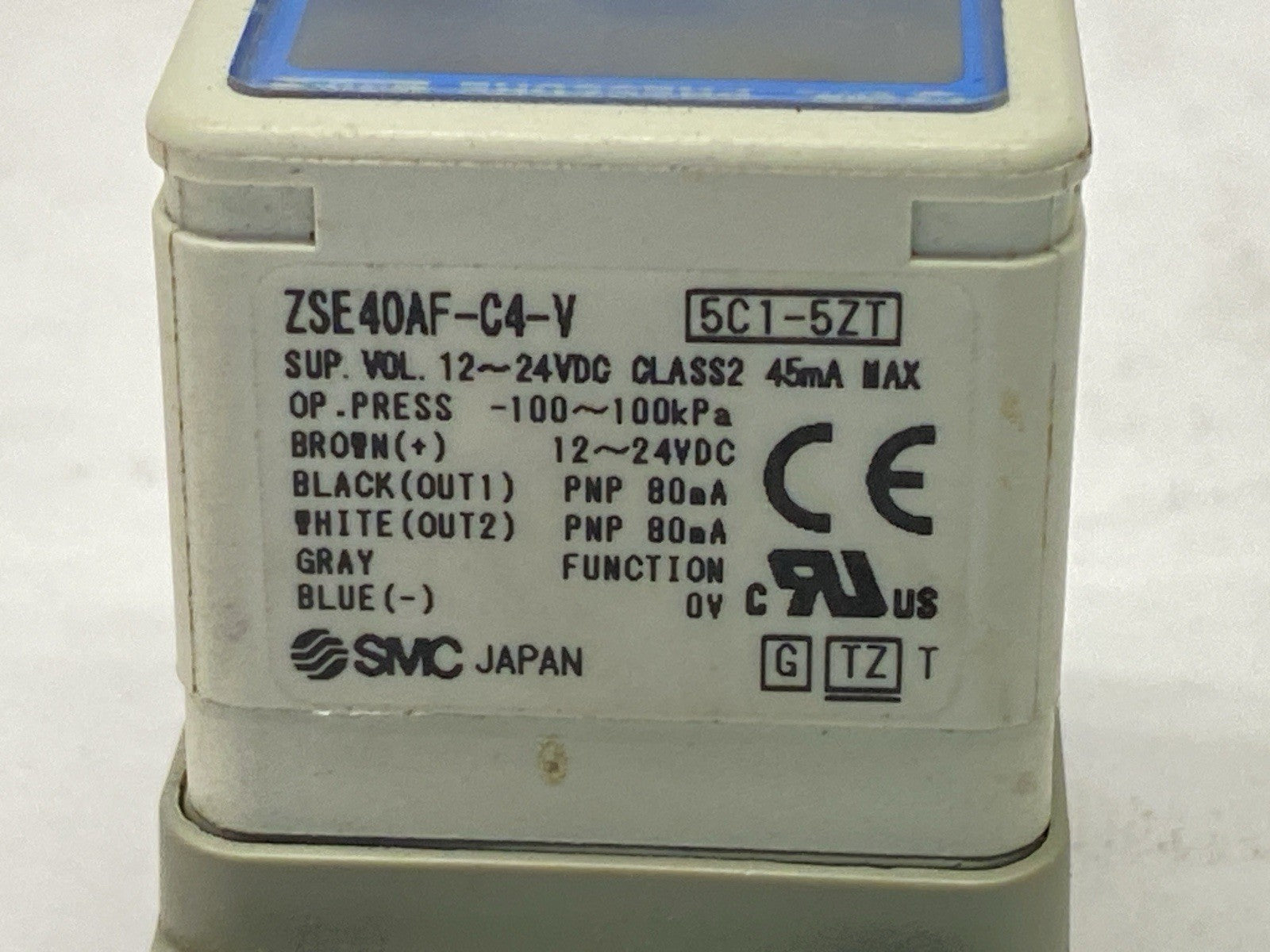 ZSE40AF-C4-V | SMC Digital High Precision Vacuum Switch 12-24VDC w/ Bracket - Used - Maverick Industrial Sales