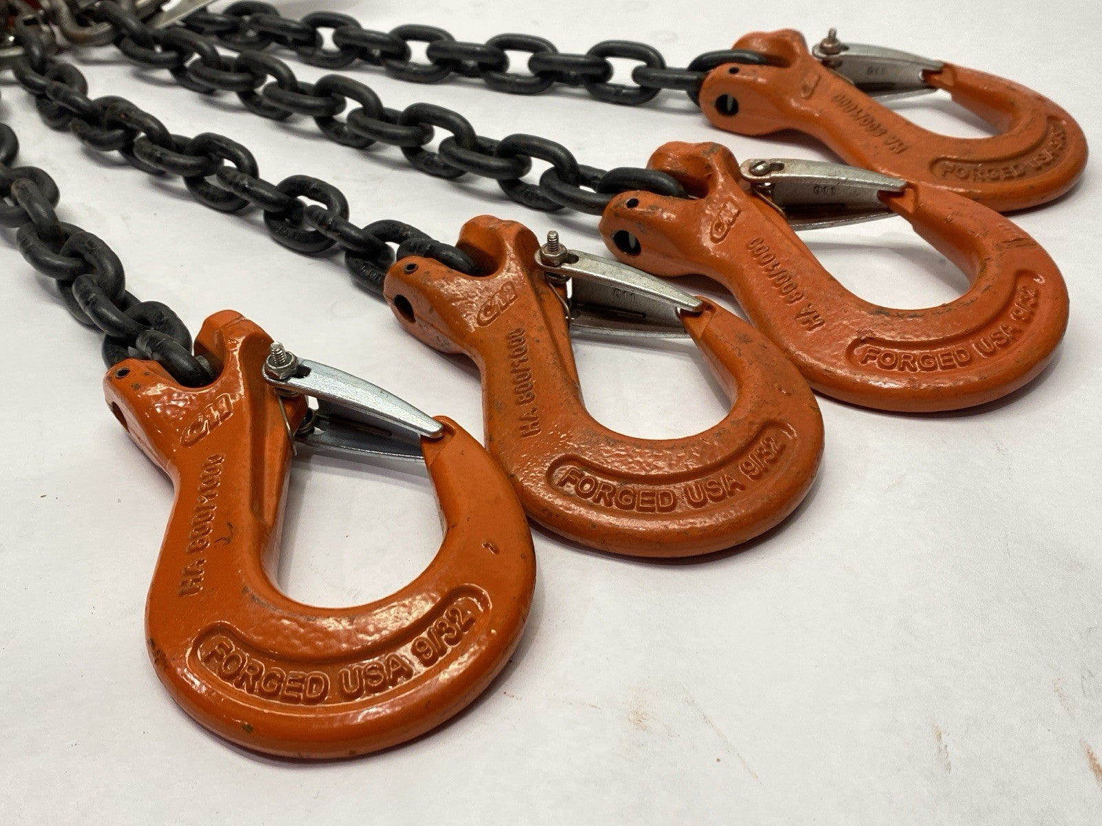 John Sakash 4-Leg Chain Sling 9/32 Hooks 4-QOS Grade 80 - Maverick Industrial Sales