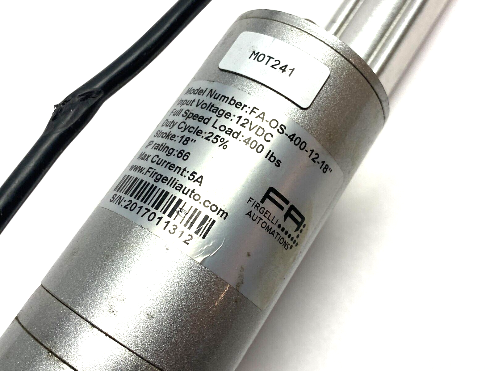 Firgelli Automations FA-OS-400-12-18" Electric Linear Actuator - Maverick Industrial Sales