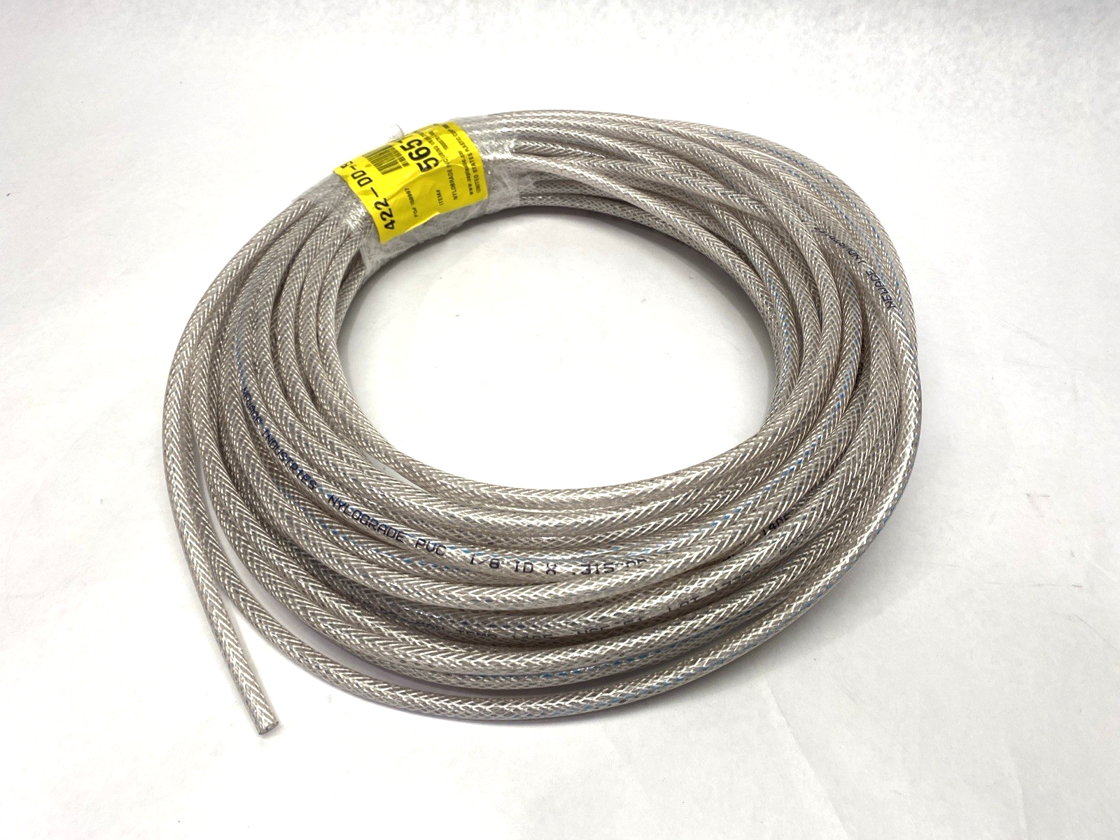 1000076-100 | Nylobrade PVC Tubing 1/8" ID x .315" OD SHELFWARE CUT TO 50' - New – Open box - Maverick Industrial Sales