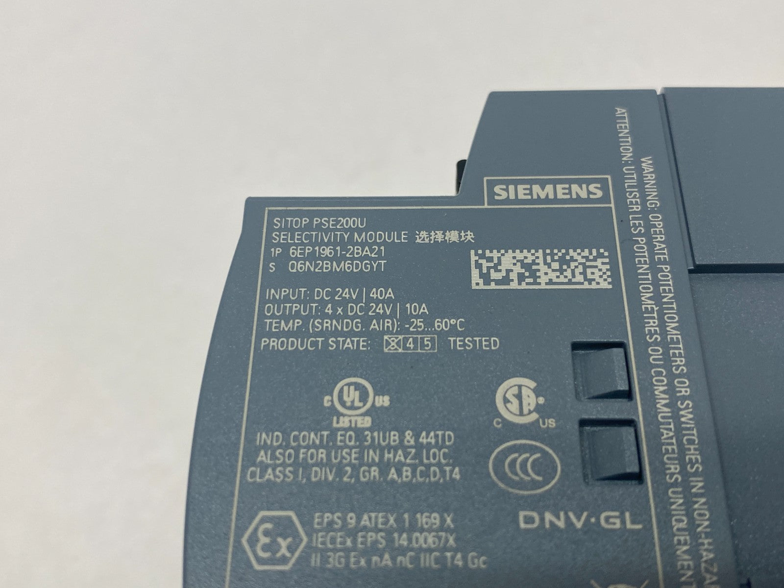 Siemens 6EP1961-2BA21 SITOP PSE200U Selectivity Module 4-Chan. Output 24VDC - Maverick Industrial Sales