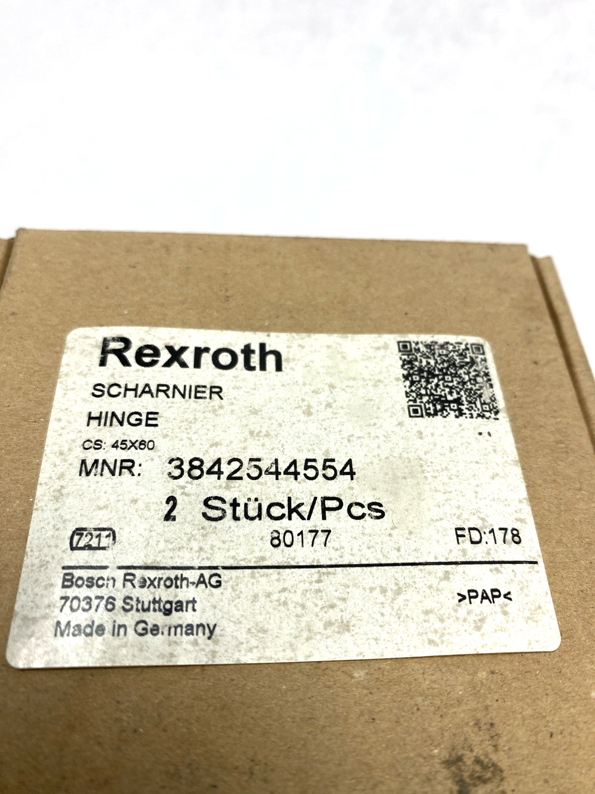 Rexroth 3842544554 Scharnier Hinge 3 842 544 554 BOX OF 2 PCS - Maverick Industrial Sales