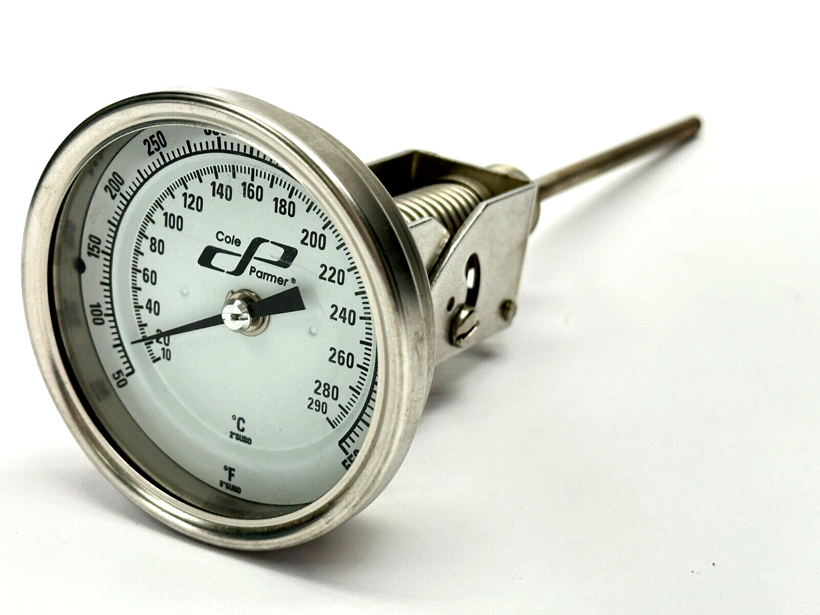 Cole Parmer Temperature 3" Gauge 50-550 Fahrenheit 10-290 Celsius 5-3/8" Probe - Maverick Industrial Sales