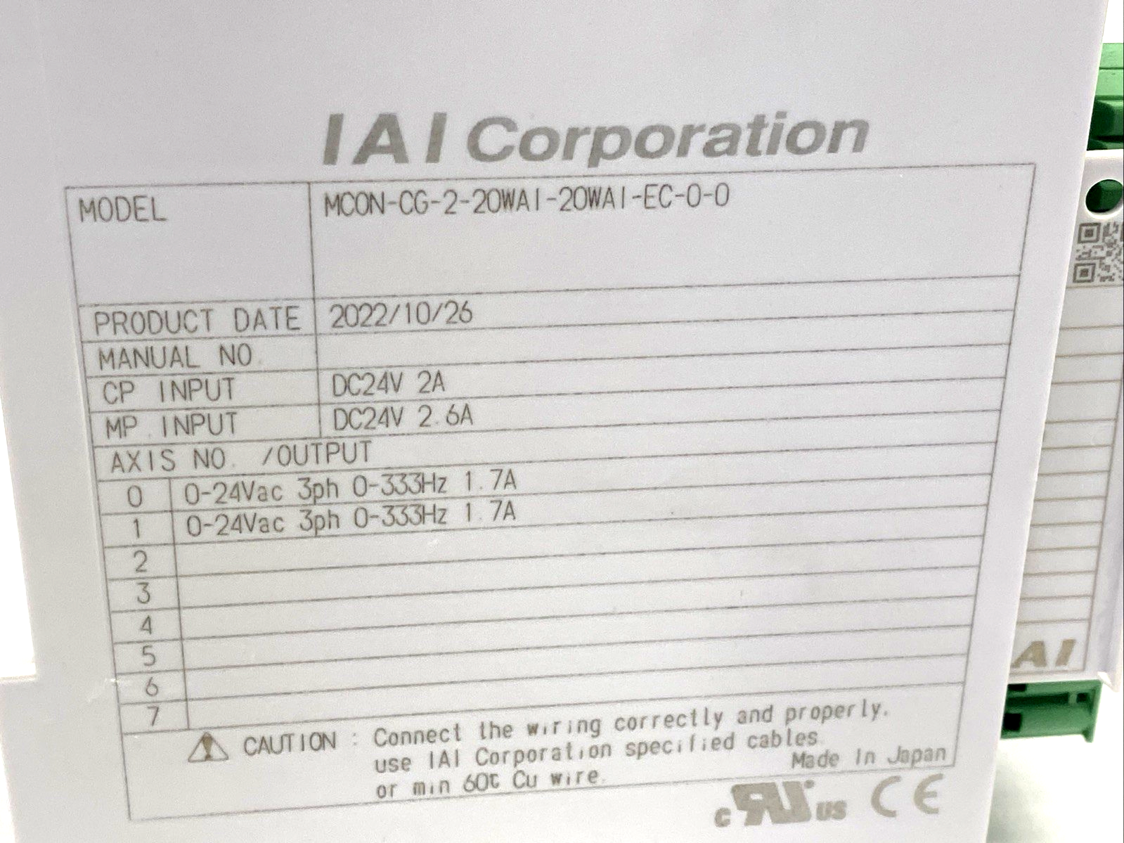 IAI MCON-CG-2-20WAI-20WAI-EC-0-0 Controller - Maverick Industrial Sales