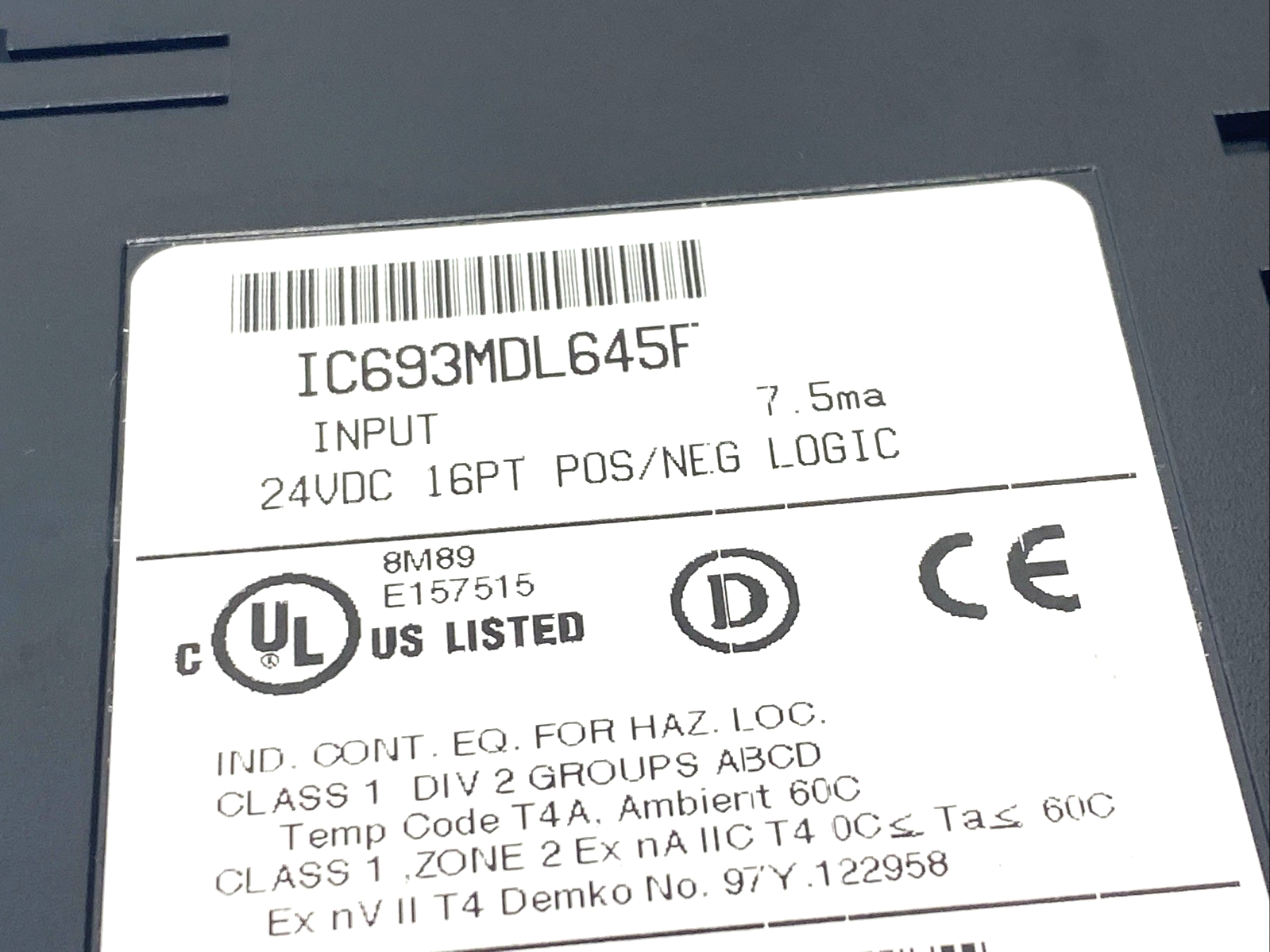 IC693MDL645F | GE Fanuc Input Module 24VDC Pos/Neg Logic 16PT - Used - Maverick Industrial Sales