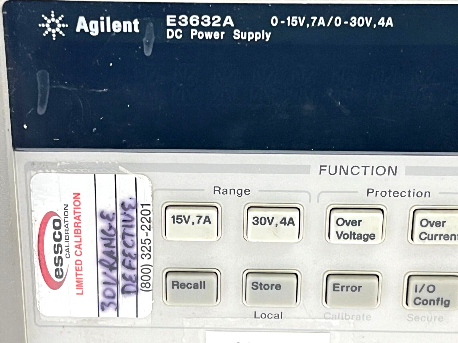 HP Agilent E3632A DC Power Supply NO SCREEN / CALIBRATION ERROR - Maverick Industrial Sales