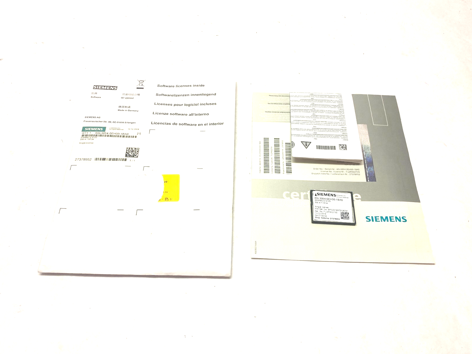 Siemens 6SL3054-0EH00-1BA0 SINAMICS S120 CompactFlash Card SW 4.7 HF34 - Maverick Industrial Sales