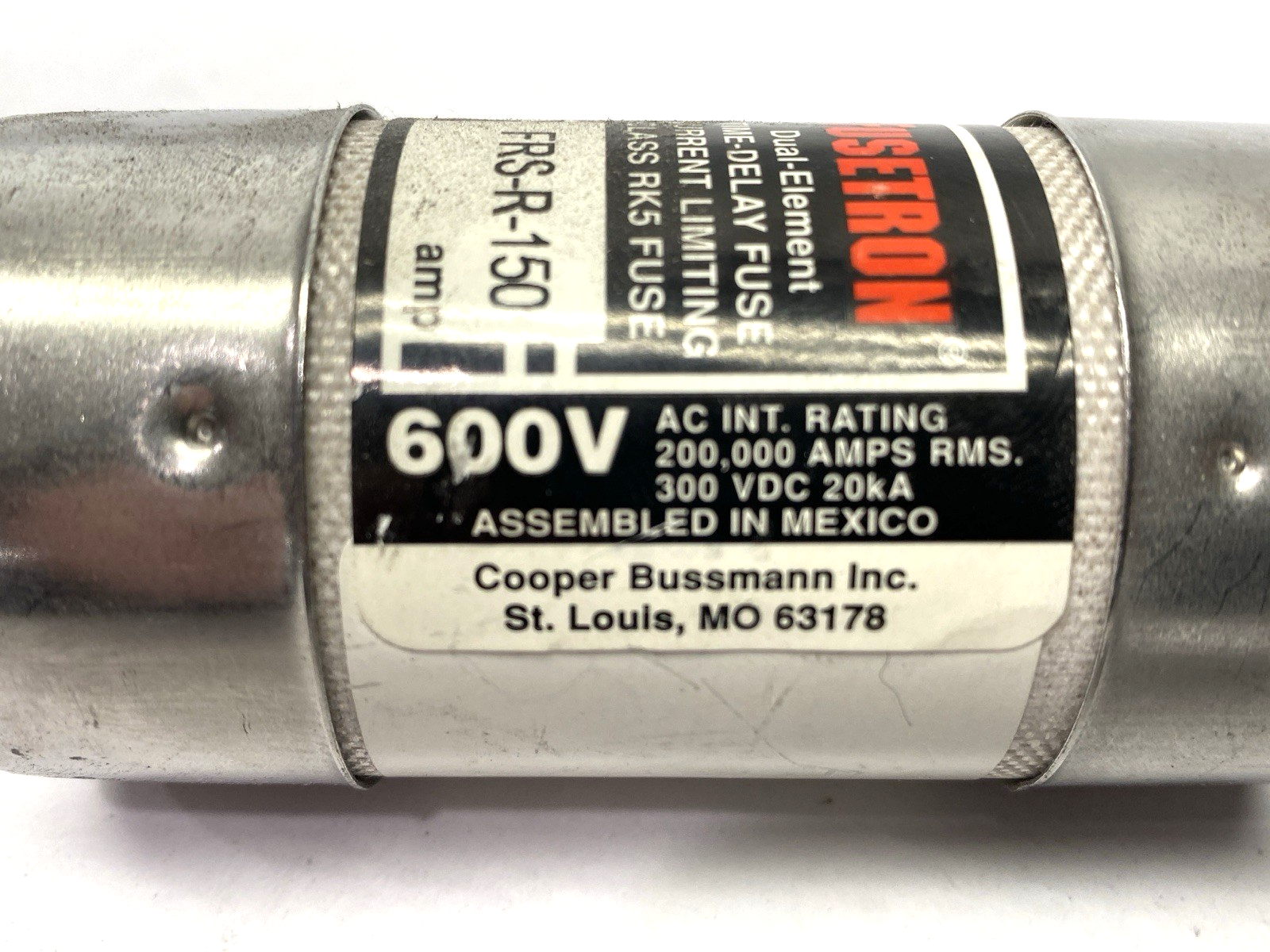 Cooper Bussmann Fusetron FRS-R-150 Time-Delay Fuse Class RK5 600V 150A LOT OF 2 - Maverick Industrial Sales
