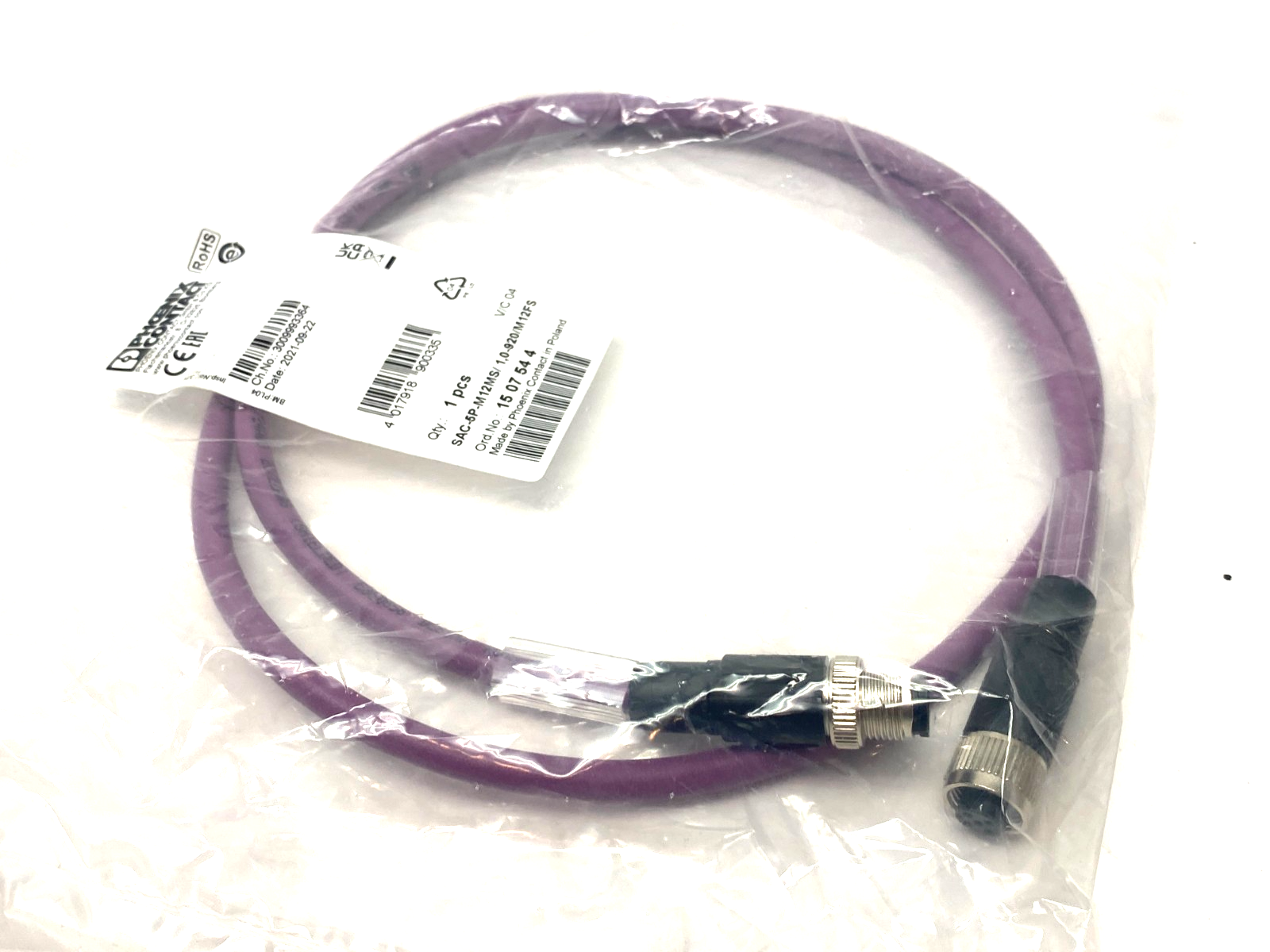 Phoenix Contact SAC-5P-M12MS/ 1,0-920/M12FS Bus System Cable 1507544 - Maverick Industrial Sales