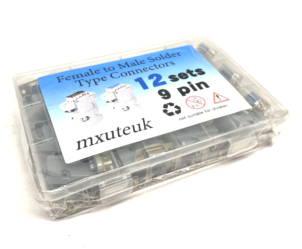 Mxuteuk X002X2OKOB Female - Male Solder Type Connector DB9 MX-DB9 12 Sets 24 Pcs - New - Maverick Industrial Sales