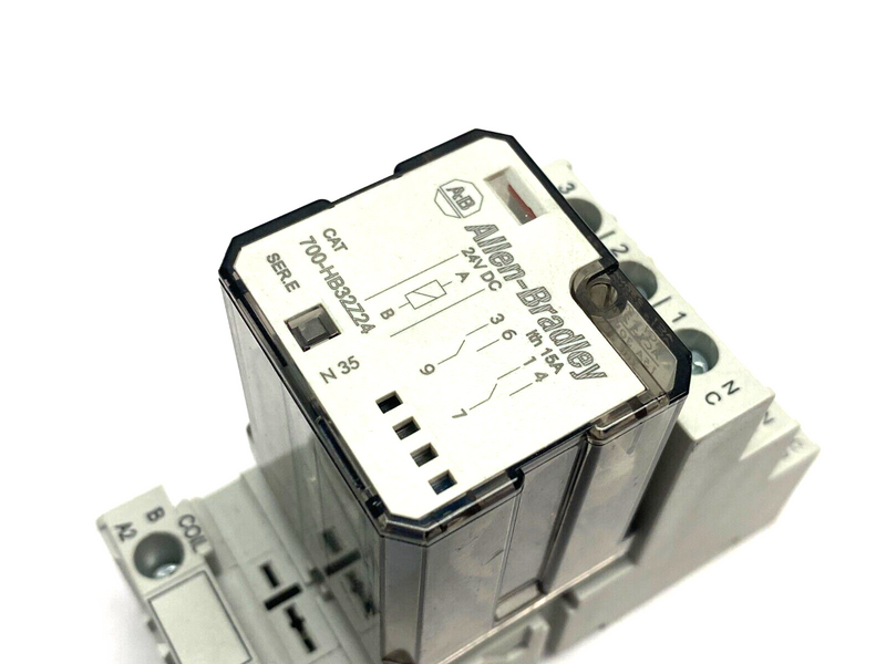 Allen Bradley 700-HN153 Ser. B Relay Base w/ 700-HB32Z24 Ser. E Cube Relay - Maverick Industrial Sales