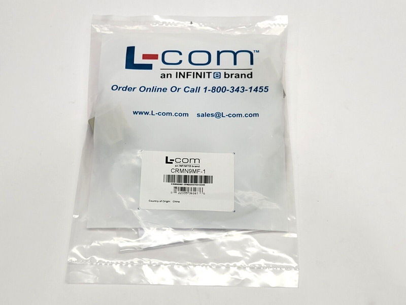 L-Com CRMN9MF-1 Hardware Molded D-Sub DB9 M to F Cable - Maverick Industrial Sales