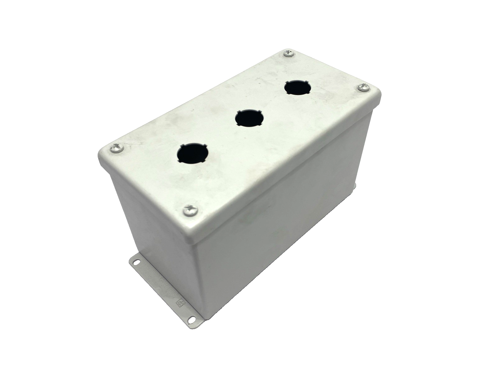 E3PBXM | Hoffman Extra-Deep 3x22.5mm Pushbutton Enclosure, FLAT WHITE T7035 - Used - Maverick Industrial Sales