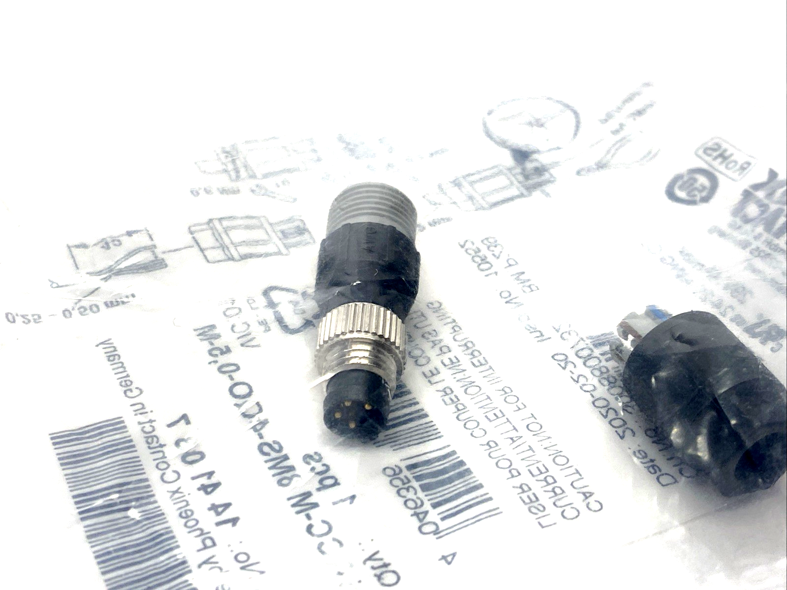 Phoenix Contact SACC-M 8MS-4QO-0,5-M Connector M8 4-Pin Male 1441037 - Maverick Industrial Sales