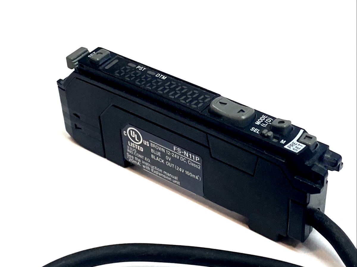 Keyence FS-N11P Fiber Optic Amplifier Main Unit MISSING COVER - Maverick Industrial Sales