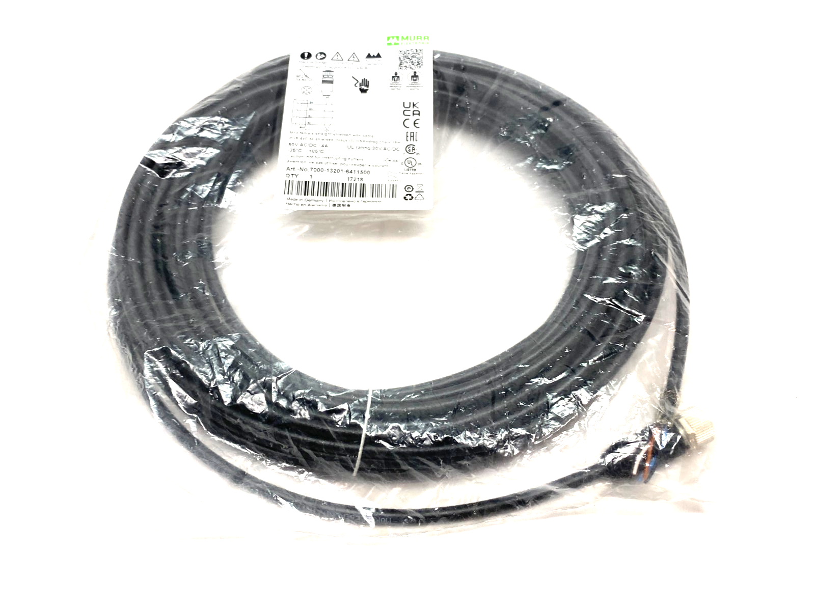 Murrelektronik 7000-13201-6411500 Single Ended M12 Female 0° A-cod. Cordset - Maverick Industrial Sales