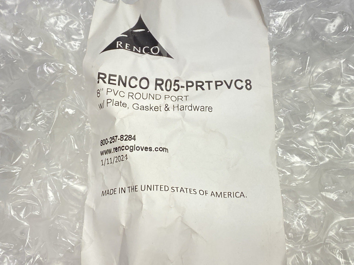 Renco R05-PRTPVC8 8" PVC Round Port w/ Plate, Gasket & Hardware - Maverick Industrial Sales