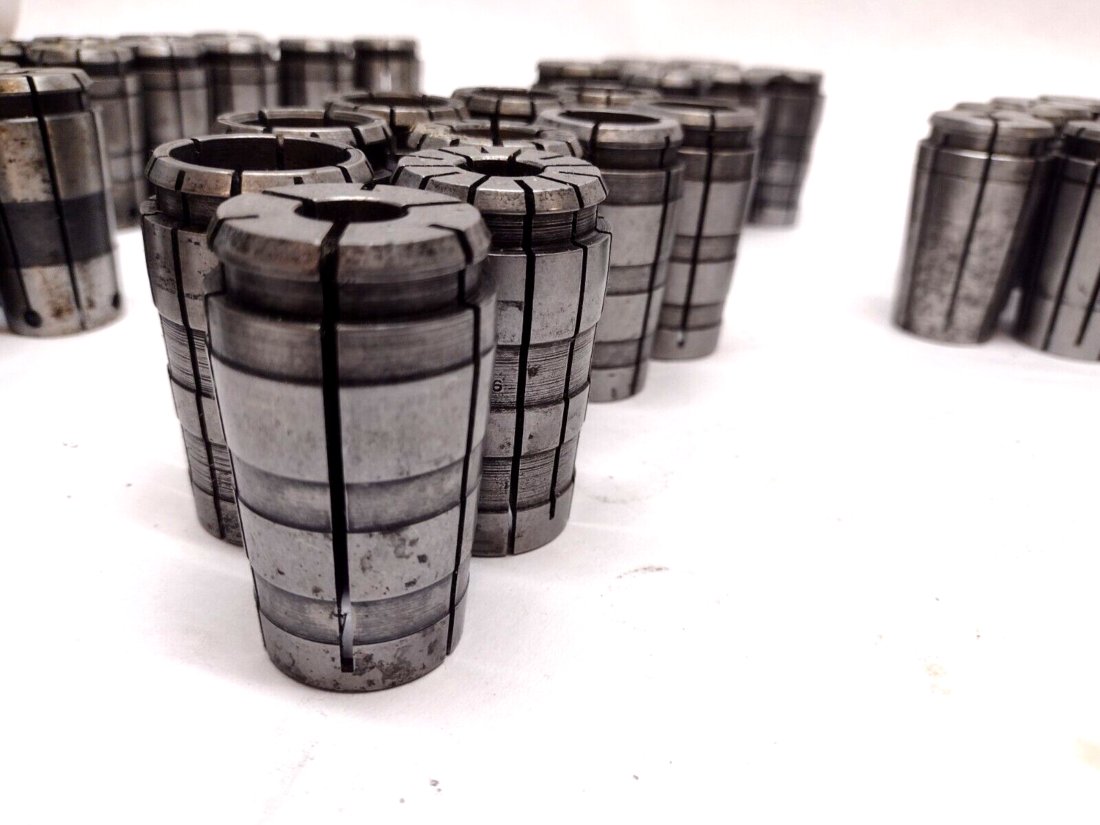 69 Pieces | Assorted CNC Spring Collets LOT OF 69 - Used - Maverick Industrial Sales