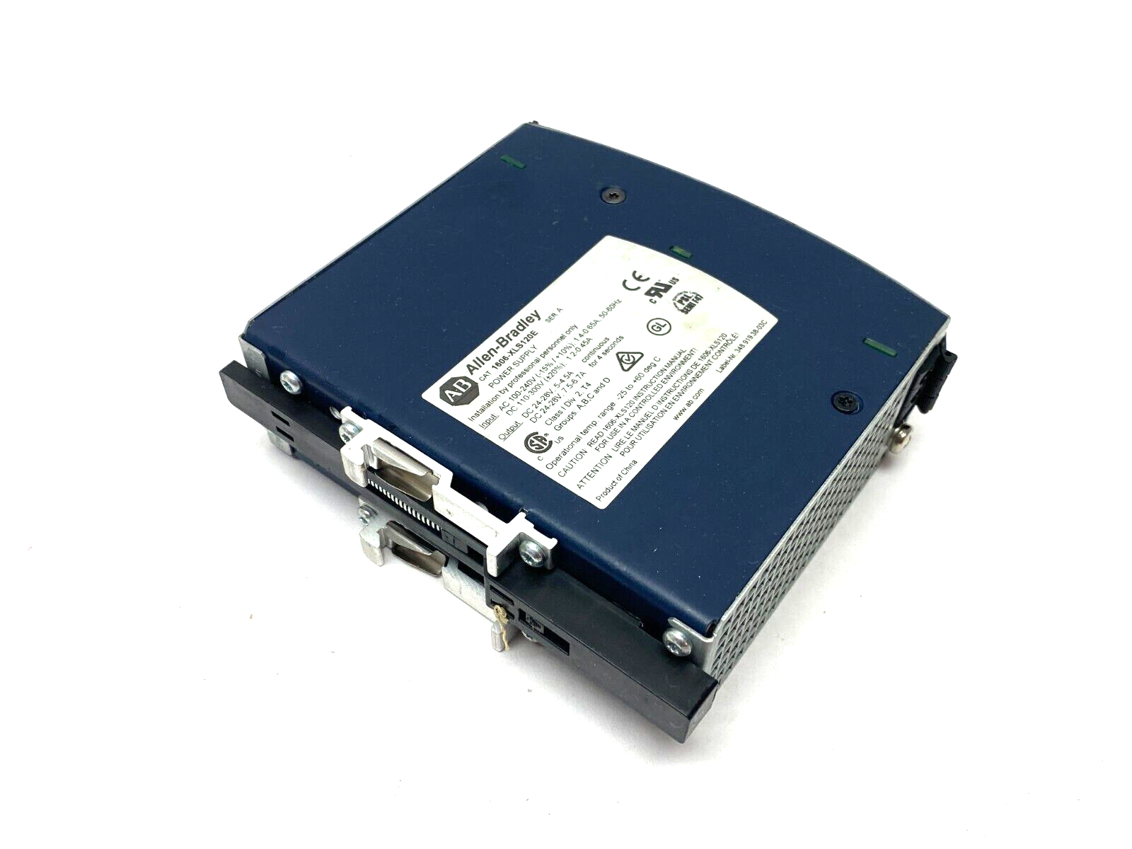 Allen Bradley 1606-XLS120E Ser. A Single Phase Power Supply 24VDC 5A BROKEN CLIP - Maverick Industrial Sales