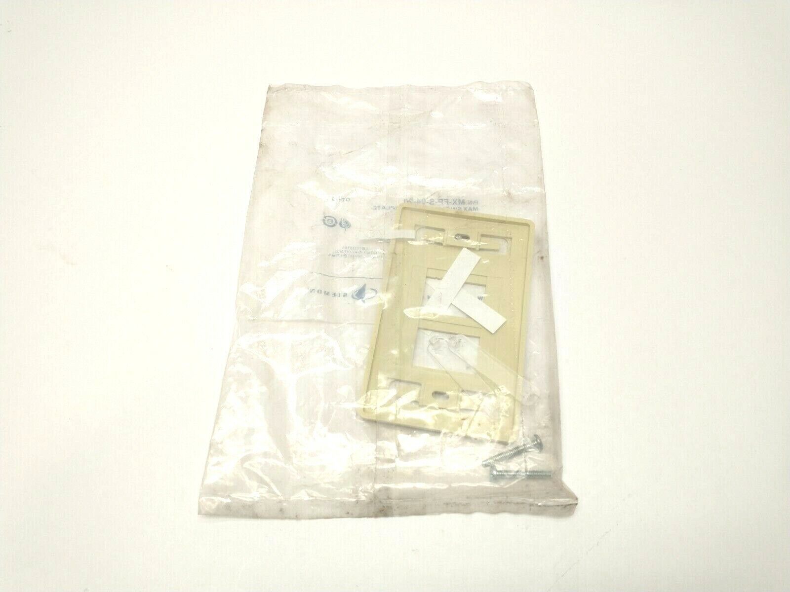 Siemon MX-FP-S-04-20 Max Single Gang Faceplate 4-Port Ivory LOT OF 5 - Maverick Industrial Sales