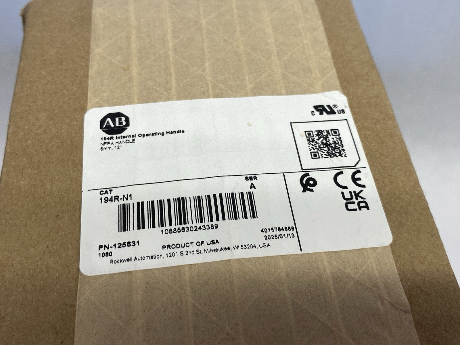 194R-N1 | Allen Bradley Ser. A NFPA 79 Internal Operating Handle with Shaft, 12" - New - Maverick Industrial Sales