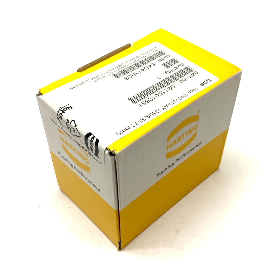 Harting 09110012651 Modular Male Insert 1-Pos Han 1HC-sti-AX (350A,35-70mm2) - Maverick Industrial Sales