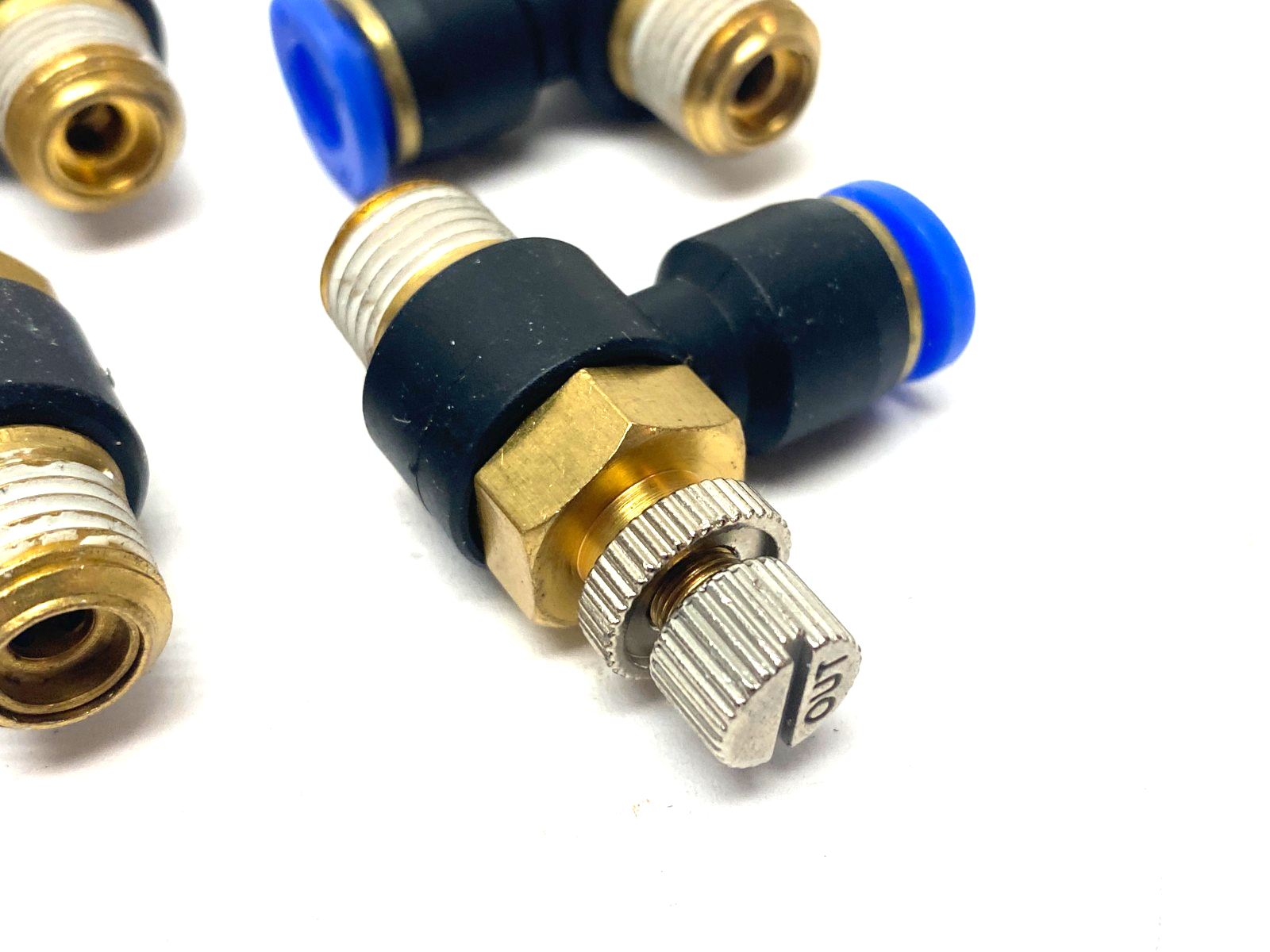 SNS JSC8-1 Flow Throttle/Speed Control Elbow Valve Fitting 8mm Tube LOT OF 4 - Maverick Industrial Sales