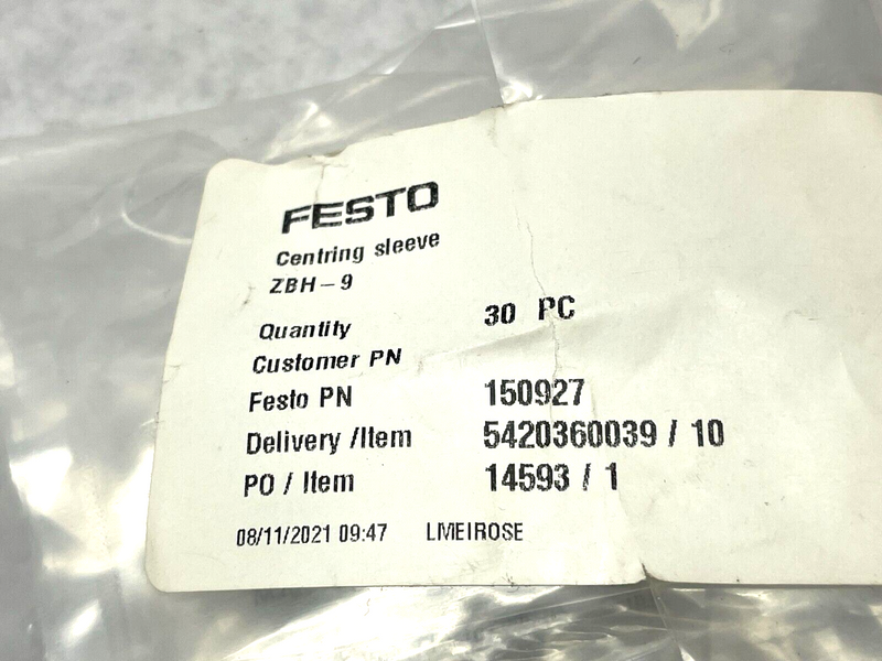 Festo ZBH-9 Centering Sleeve LOT OF 30 - Maverick Industrial Sales