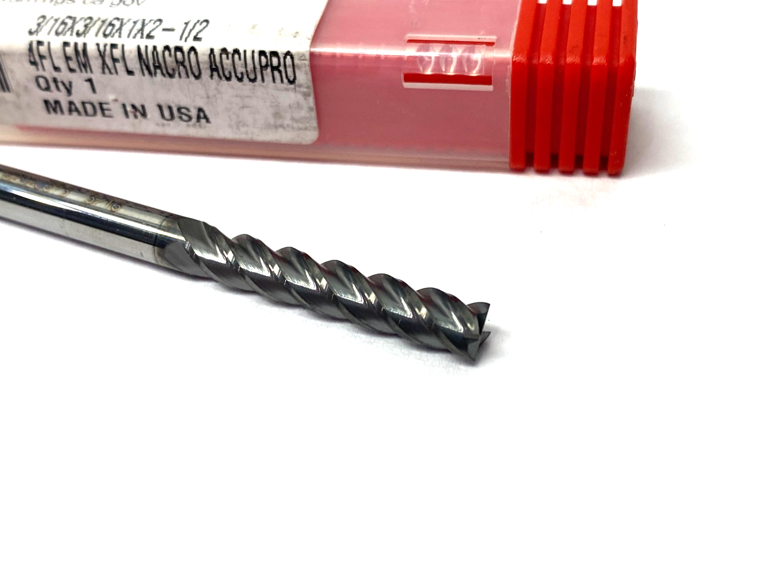 Accupro 62920673 Square End Mill: 3/16" Dia, 1" LOC, 4 Flute, Solid Carbide - Maverick Industrial Sales