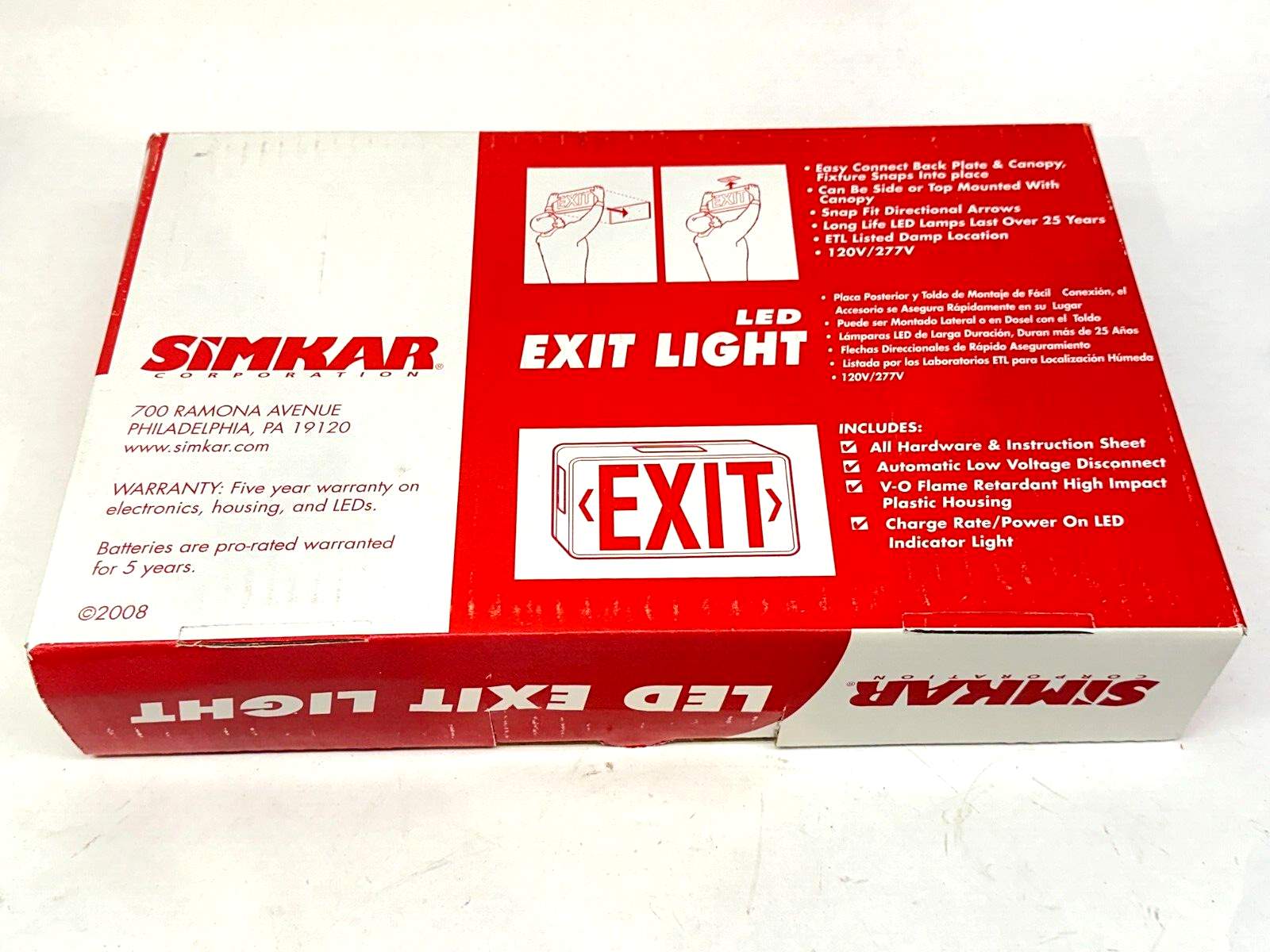 Simkar SLEDBRW Self-Powered LED Emergency Exit Light 4W 120/277V - Maverick Industrial Sales