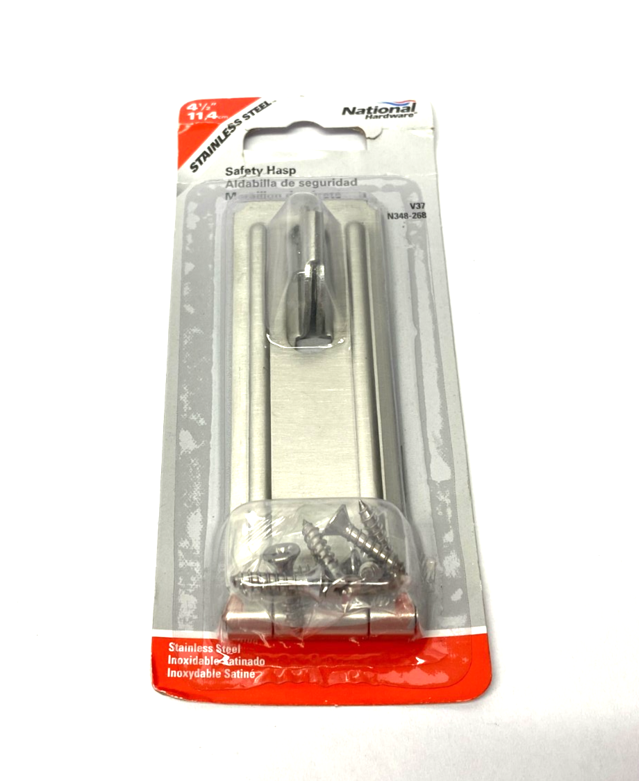 National Hardware N348-268 Stainless Steel Safety Hasp 4-1/2" - Maverick Industrial Sales