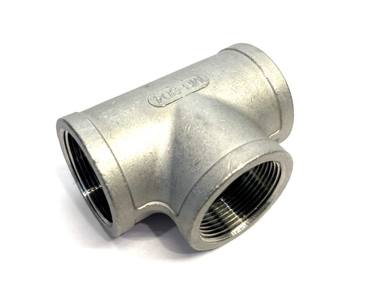 4464K55 | 304 SS Threaded Pipe Fitting, Low-Pressure, Tee Connector, 1-1/2" NPT - New – Open box - Maverick Industrial Sales