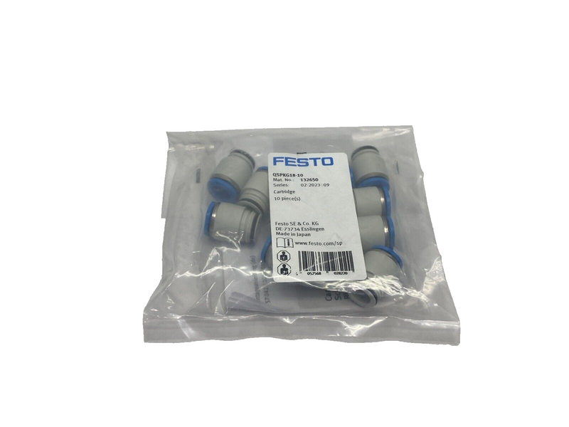 Festo QSPKG18-10 Cartridge, Push-In Fitting, 10mm Tube O.D. 132650 10-PACK - Maverick Industrial Sales