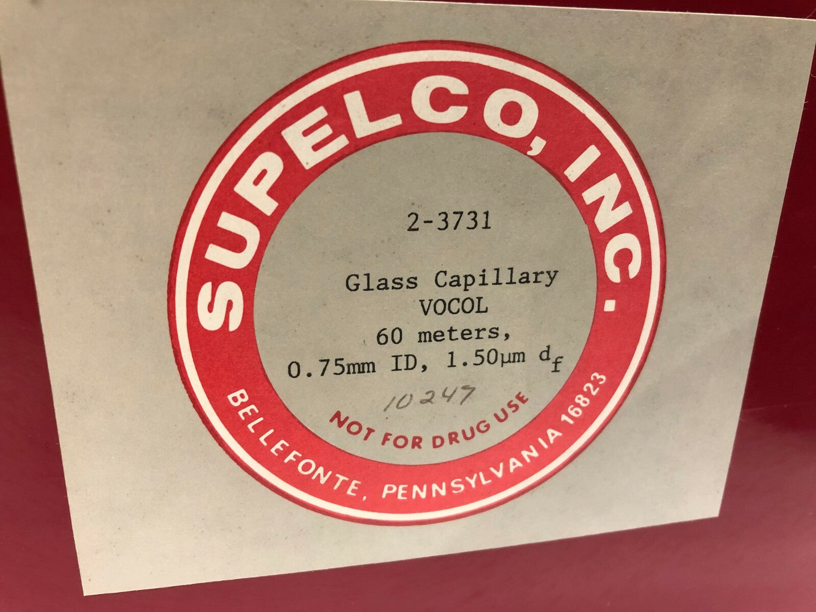 2-3731 | Supelco Glass Capillary VOCOL 60m x 0.75mm ID 1.5um Bore Column - New - Maverick Industrial Sales