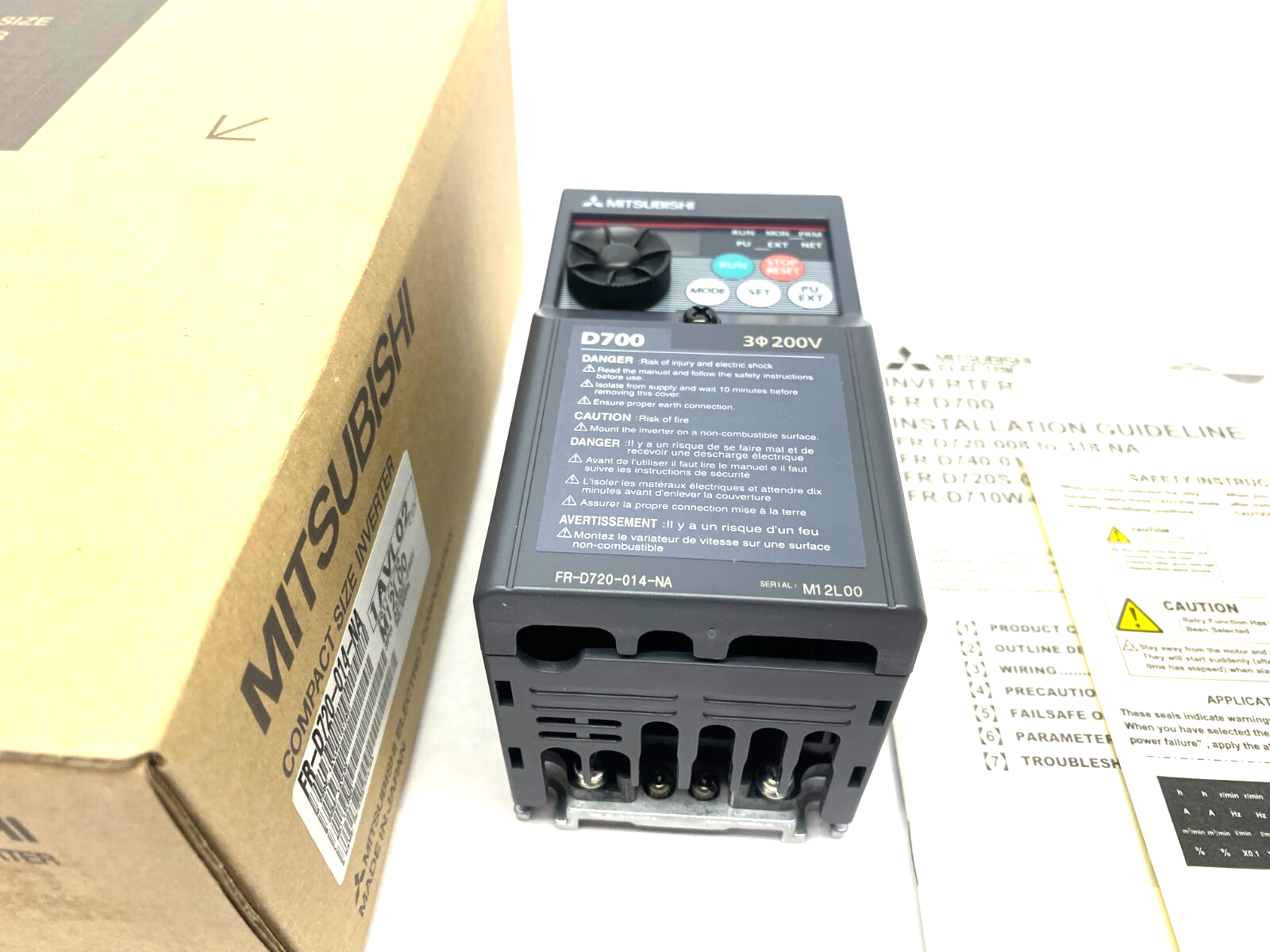 Mitsubishi FR-D720-014-NA Compact Variable Speed Drive 3Ph AC200-240V - Maverick Industrial Sales
