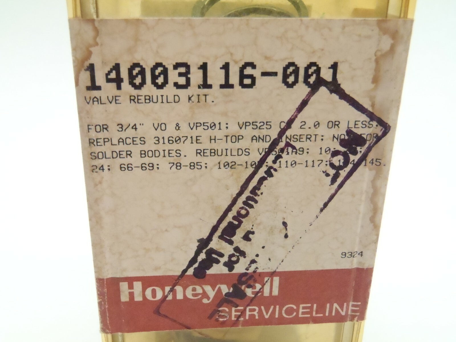 Honeywell 14003116-001 Valve Rebuild Kit for 3/4" Valves - Maverick Industrial Sales