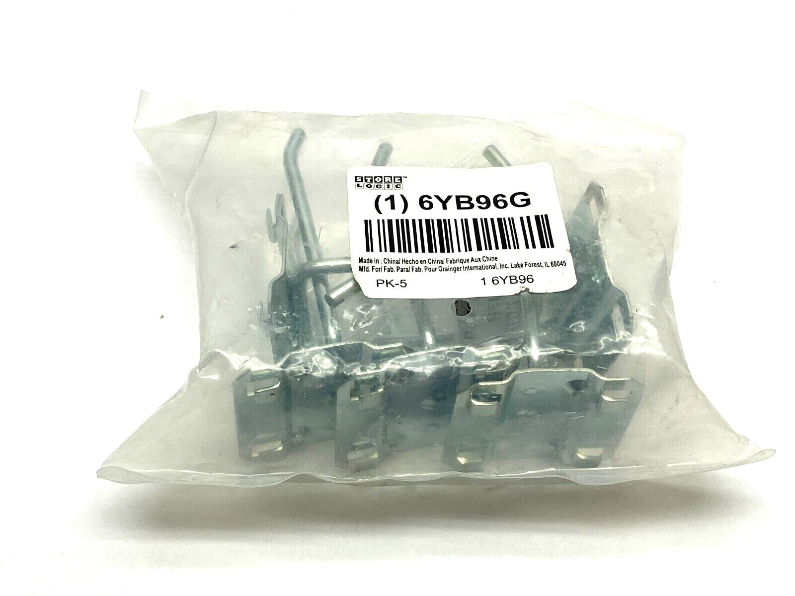 6YB96G | Store Logic Double Rod Pegboard Hook 3" Screw-In PKG OF 5 - New - Maverick Industrial Sales