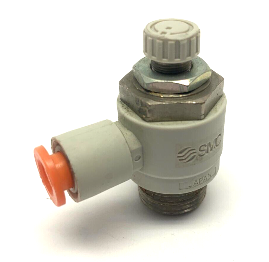 AS3201FG-N03-07 | SMC Speed/Flow Control Valve 1/4" Tube 3/8" NPT Thread Hex Meter - Used - Maverick Industrial Sales