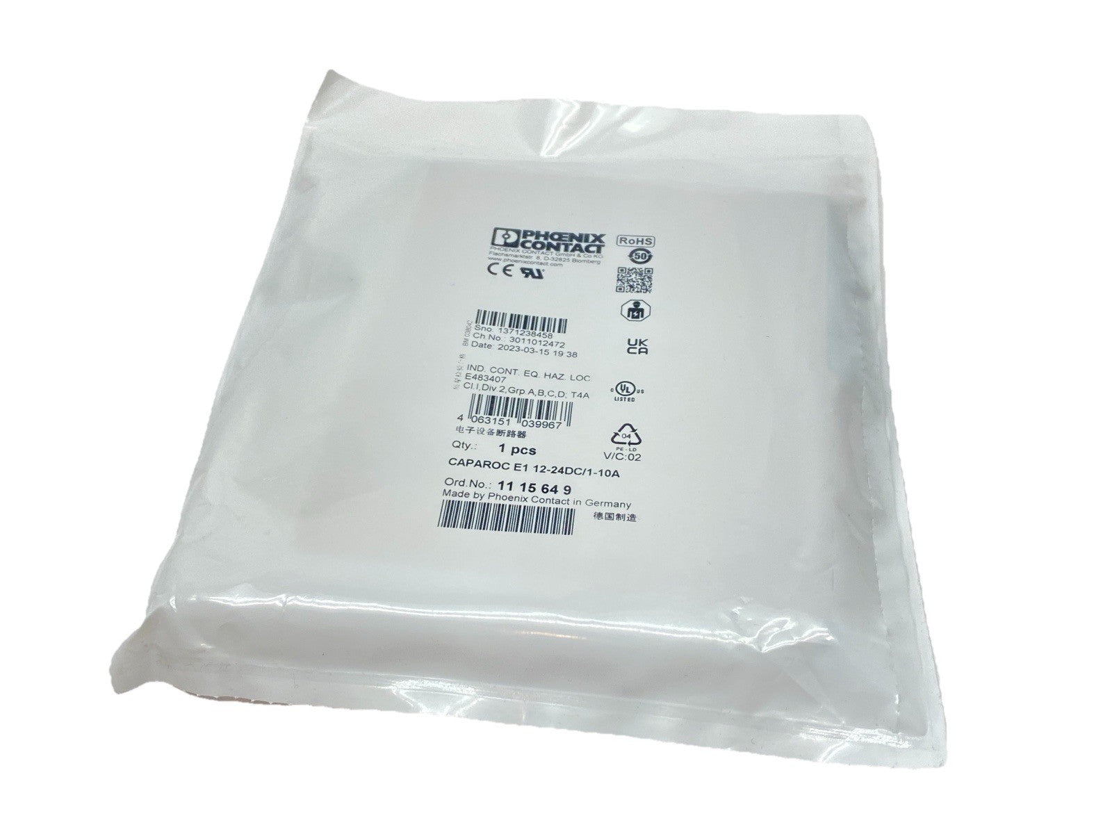 CAPAROC E1 12-24DC/1-10A | Phoenix Contact Electronic Circuit Breaker 1115649 - New - Maverick Industrial Sales