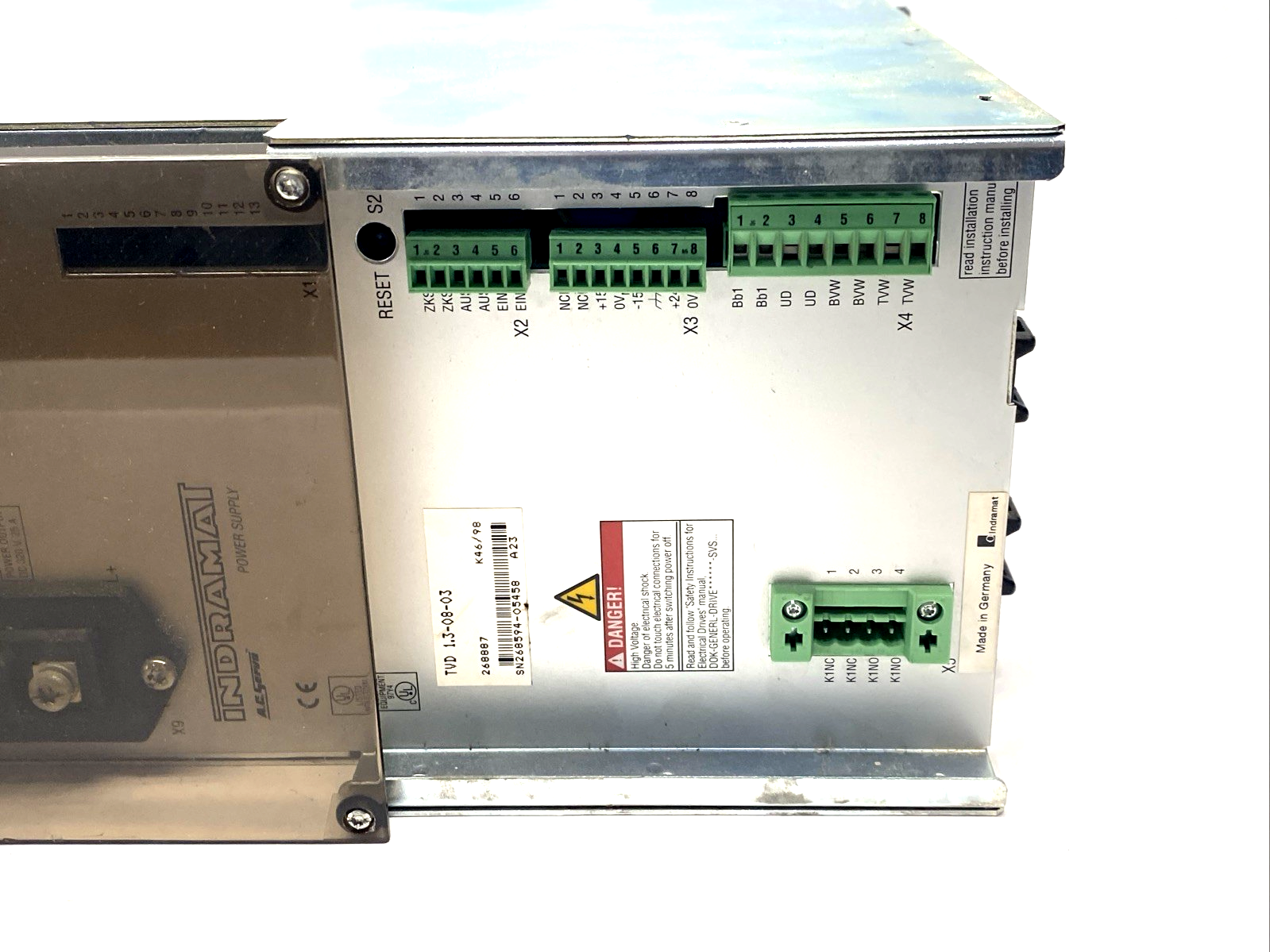 Indramat TVD 1.3-08-03 AC Servo Power Supply Module 7.5kW - Maverick Industrial Sales