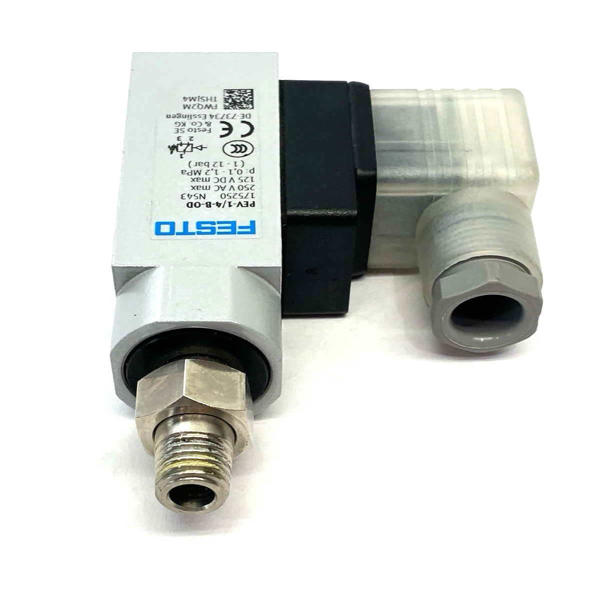 | Festo PEV-1/4-B-OD Pressure Switch, Relative Pressure, EN 60947-5-1, 175250 - Used - Maverick Industrial Sales