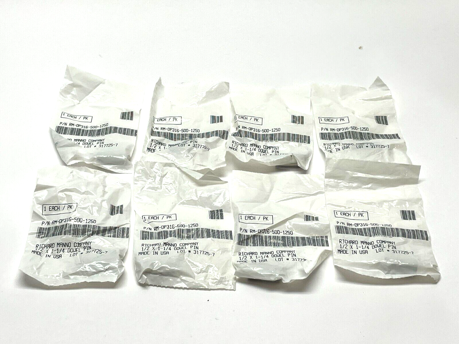 Richard Manno RM-DP316-500-1250 Dowel Pin LOT OF 8 - Maverick Industrial Sales