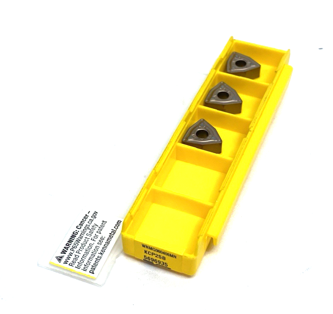 5696935 | Kennametal Kenloc™ Turning Insert Medium-Negative WNMG060408MN PKG OF 3 - New – Open box - Maverick Industrial Sales