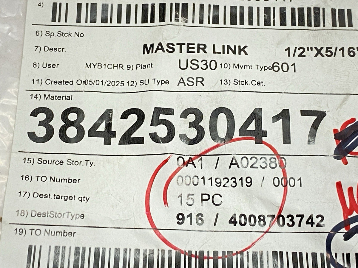 Bosch Rexroth 3842530417 Master Link LOT OF 20 - Maverick Industrial Sales