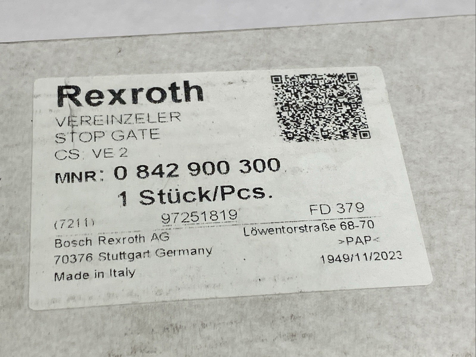 Bosch Rexroth 0842900300 Stop Gate VE2 - Maverick Industrial Sales