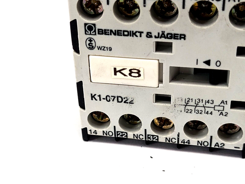 Benedikt & Jager K1-07D22 Contactor 24VDC KG1/4.24VS K1-07D22=24 - Maverick Industrial Sales